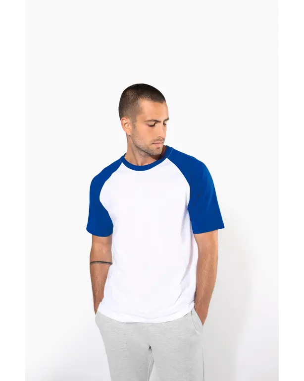 Bicolor T-Shirt mit kurzen Ärmeln