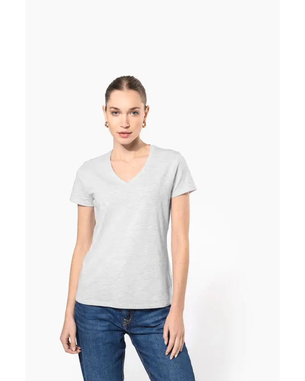 T-Shirt mit V-Ausschnitt und kurzen Ärmeln