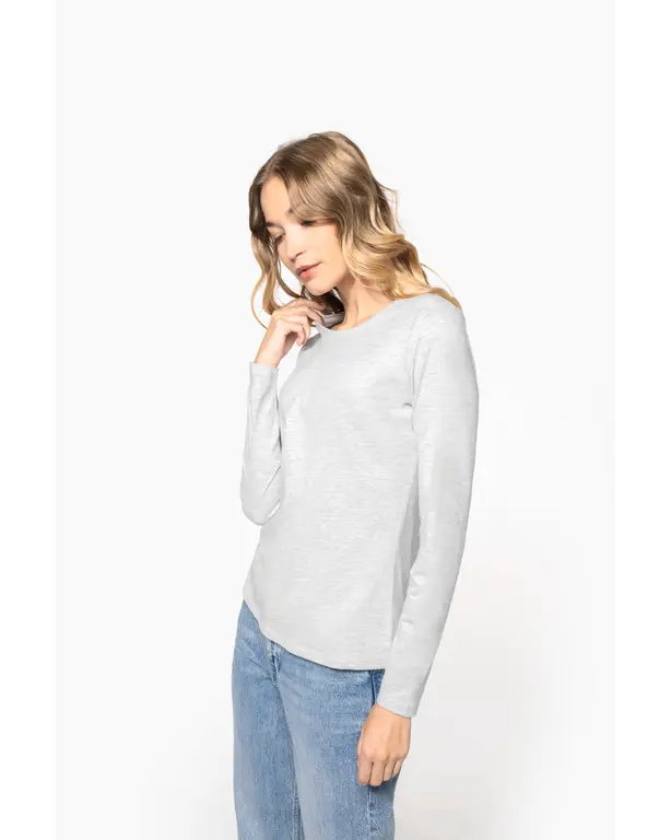T-shirt met ronde hals en lange mouwen