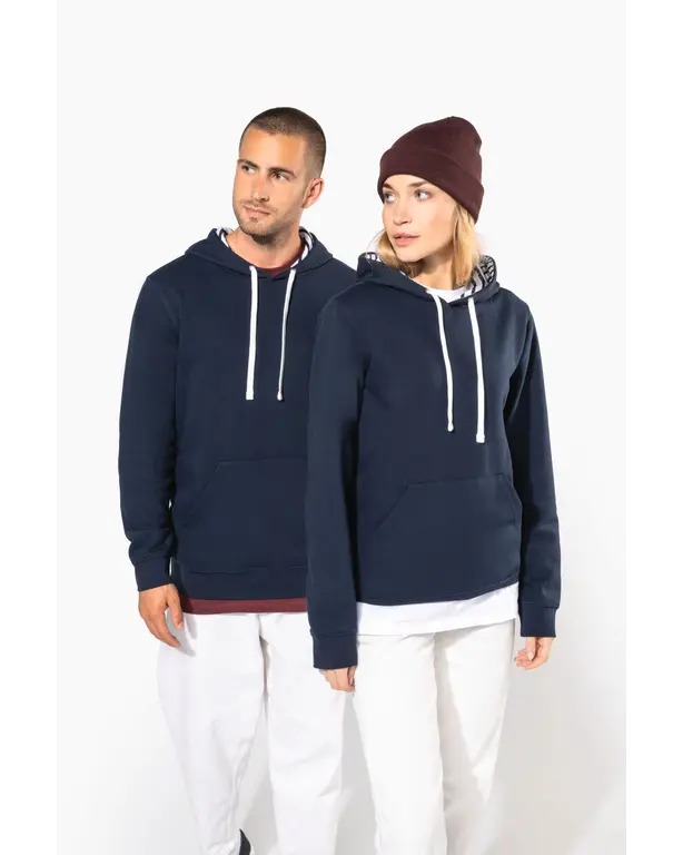 Sweatshirt met contrasterende capuchon en motief