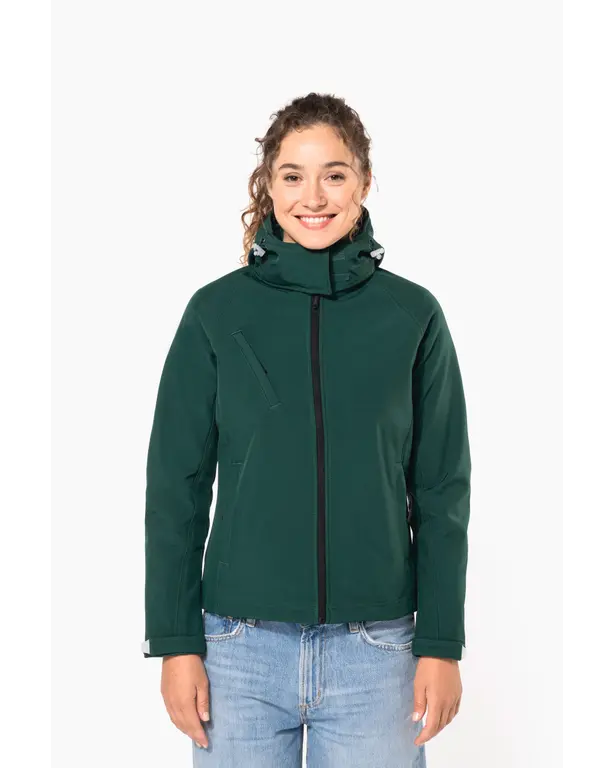 Softshell-Jacke mit abnehmbarer Kapuze