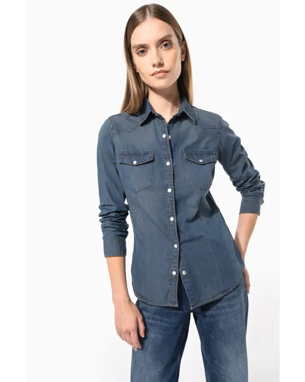 Denim Hemd mit langen Ärmeln