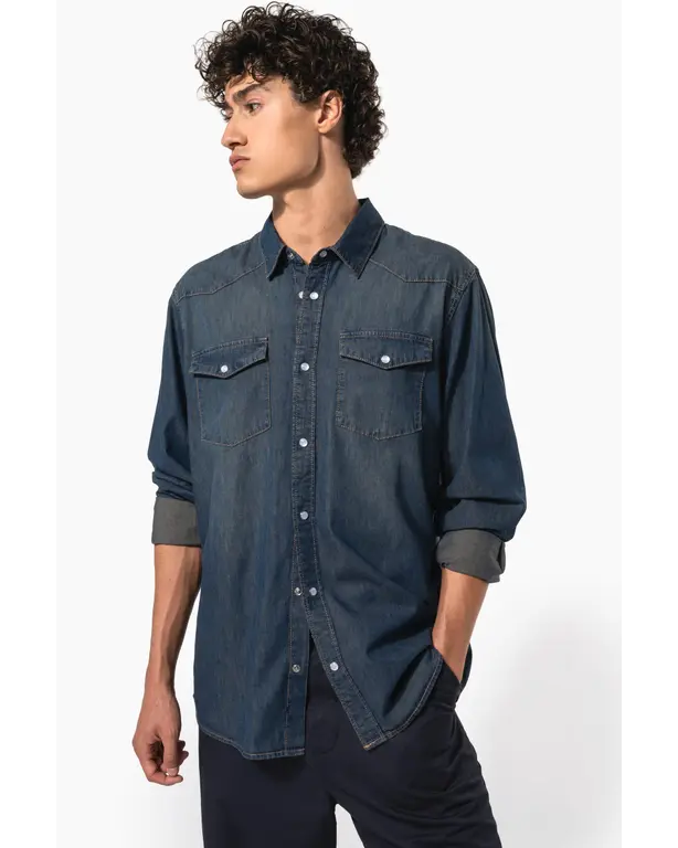 Denim Hemd mit langen Ärmeln