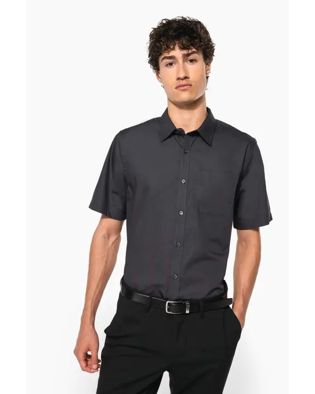 Korte mouwen popeline shirt