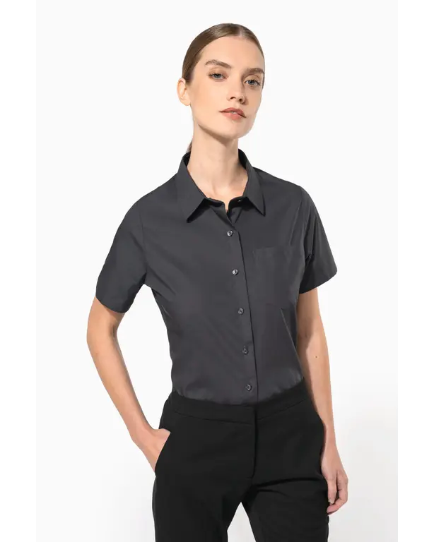Korte mouwen popeline shirt