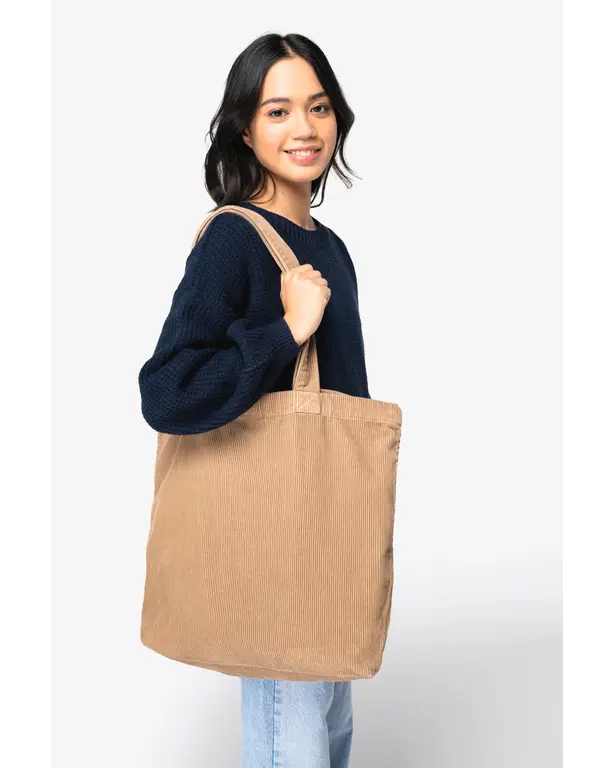 Eco-friendly washed corduroy bag