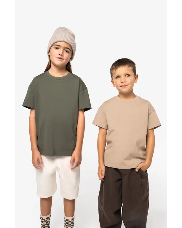 T-Shirt mit fallenden Schultern