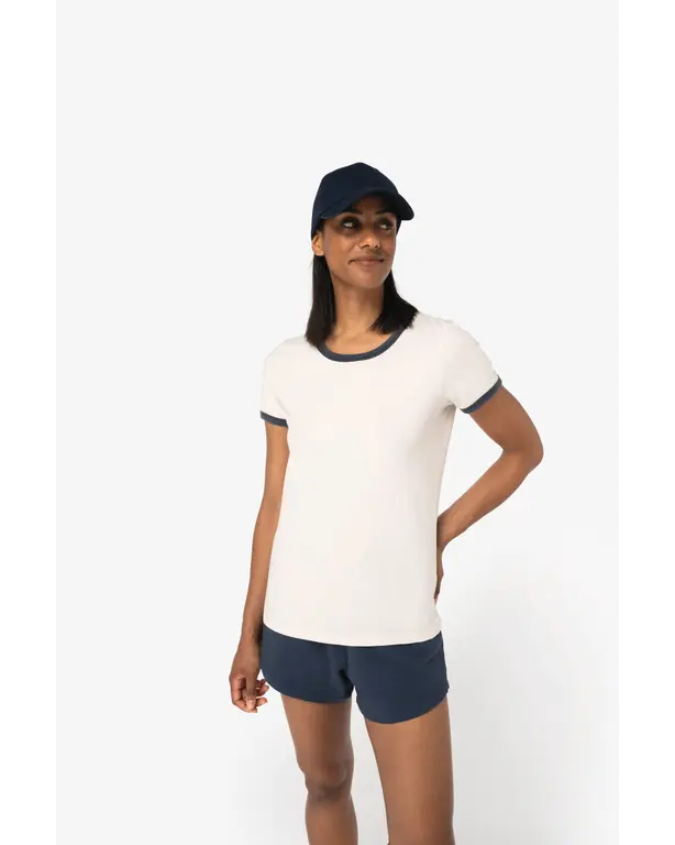 Ringer T-Shirt mit kontrastierenden Rändern