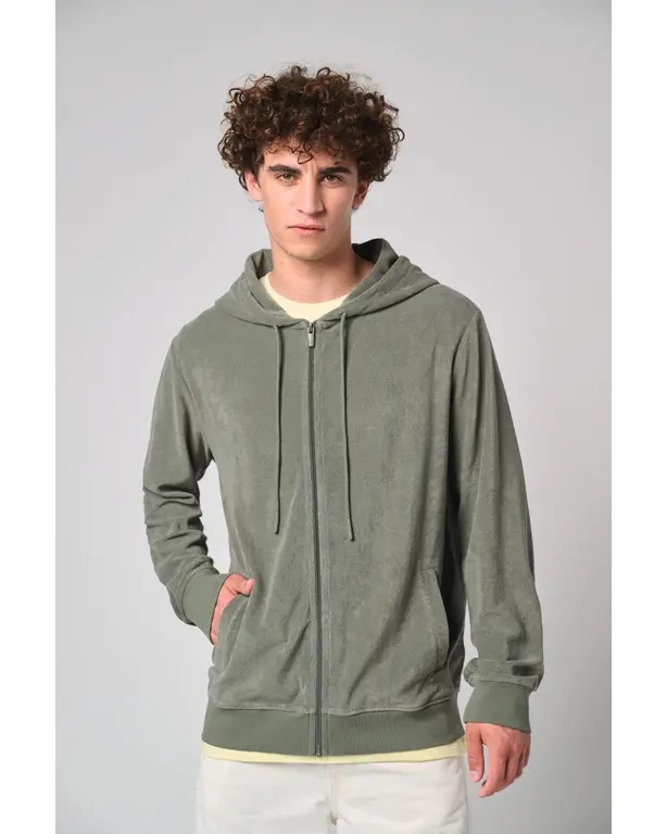 Ecoresponsabler Hoodie aus Frottee mit Reißverschluss