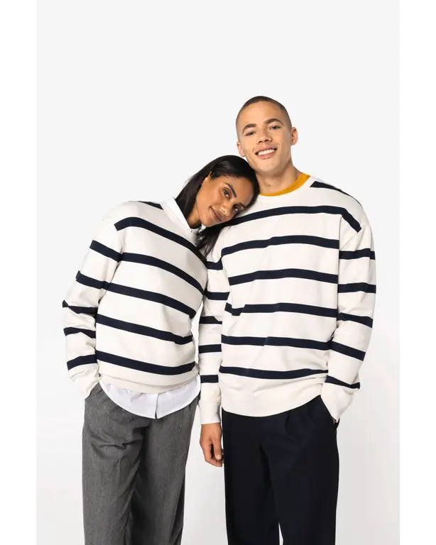 Ecoresponsabler Sweatshirt mit Rundhalsausschnitt und Streifen