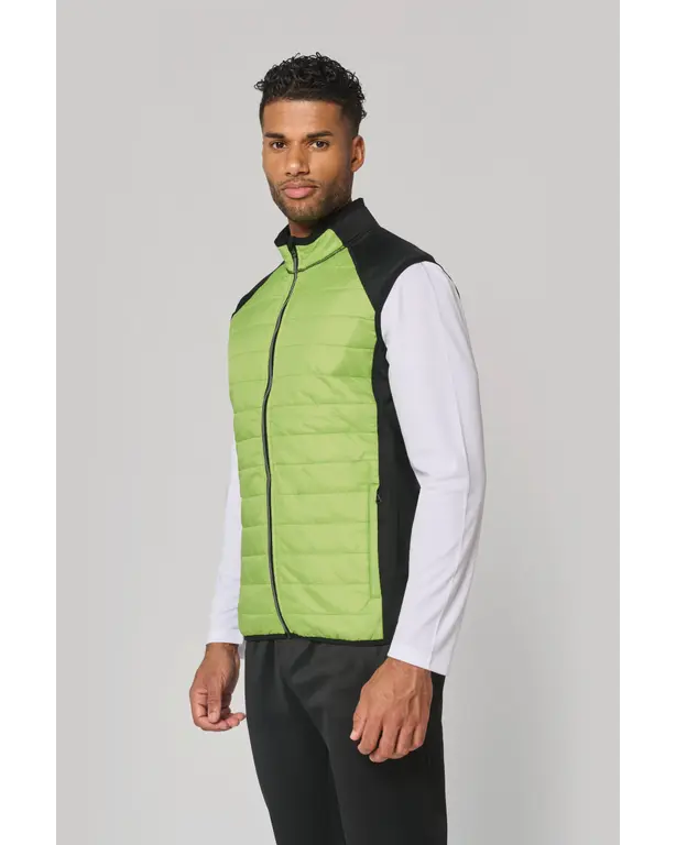 Sportliche ärmellose Jacke aus zwei Materialien
