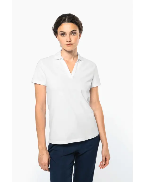 Polo met V-hals van Supima® katoen