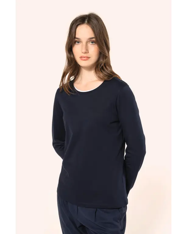 Supima® T-Shirt mit Rundhalsausschnitt und langen Ärmeln
