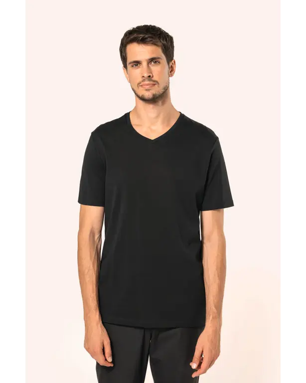 Supima® T-shirt with V-neck and short sleeves