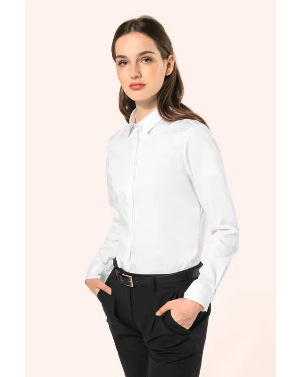 Twill-Hemd mit langen Ärmeln