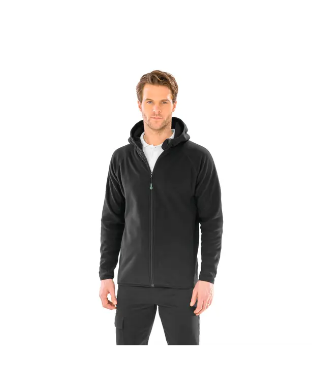 Kapuzensweatjacke aus recyceltem Mikrofleece