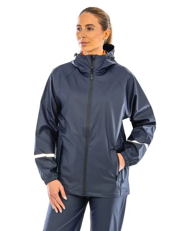 Waterdichte Prism PU jas met reflecterende banden