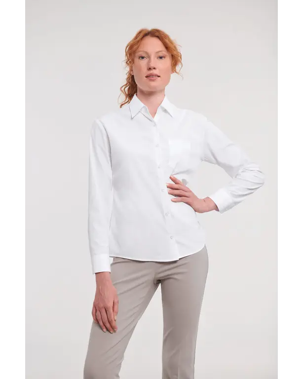 Popeline polycotton overhemd met lange mouwen