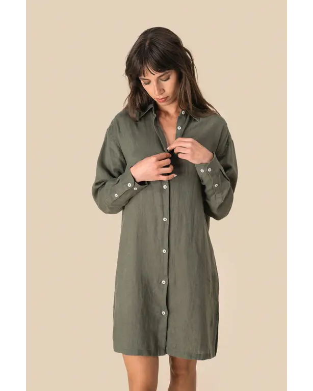 Leinen Hemdkleid