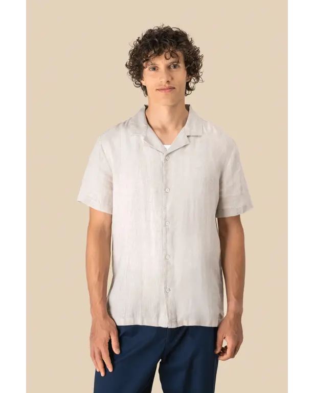 Linen Bowlingkragenhemd