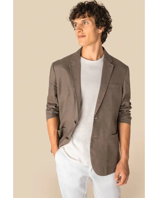 Verbleekte linnen blazer
