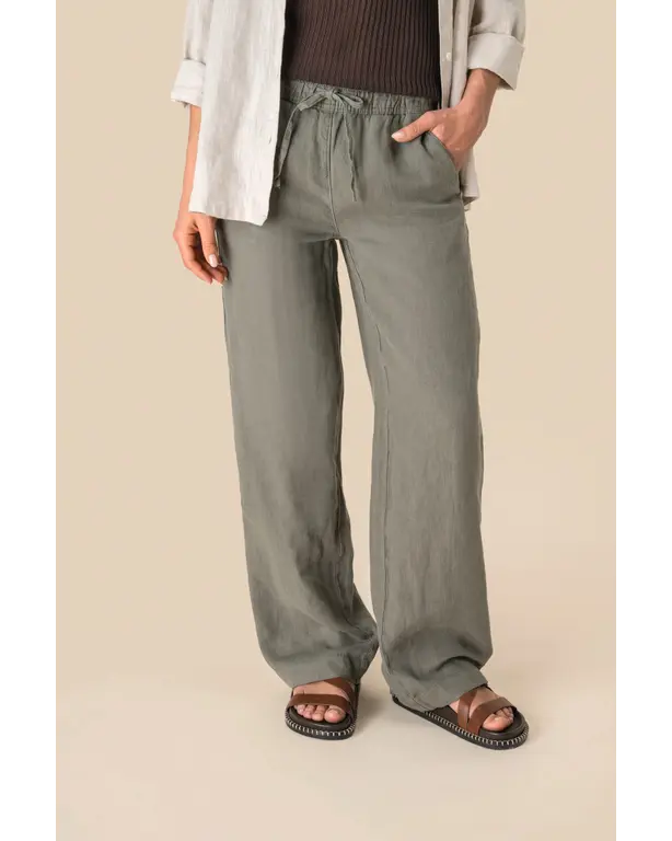 Verbleekte linnen broek