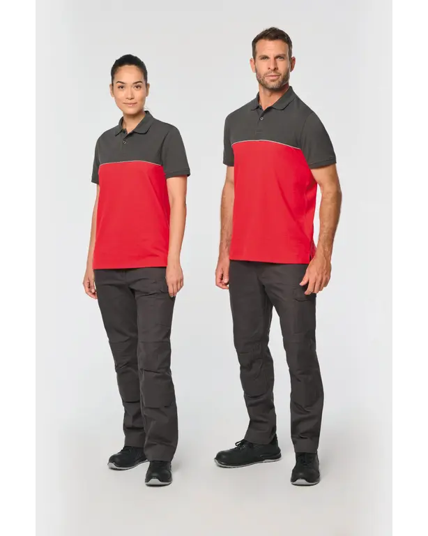 Bicolor umweltfreundliches Polo mit kurzen Ärmeln