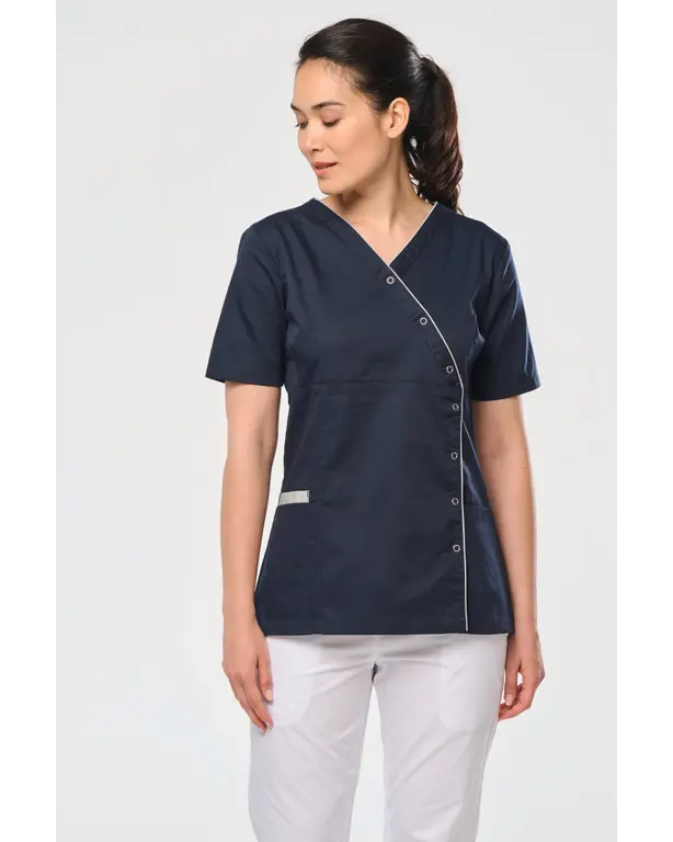 Polycotton blouse met drukknoopsluiting