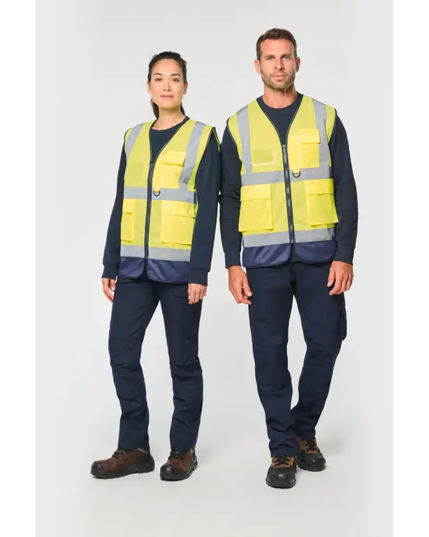 Gilet van gerecycled hoogzichtbaarheidsvest met rits