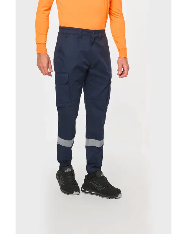 Cargo broek met elastische onderkant en reflecterende band