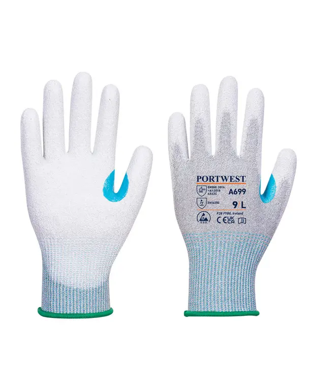 PU ESD Beschichtete Handfläche Handschuh - Packung mit 12