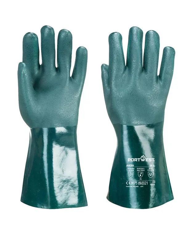 PVC Handschoen 35cm dubbele coating