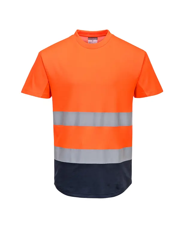 Zweifarbiges Mesh T-Shirt