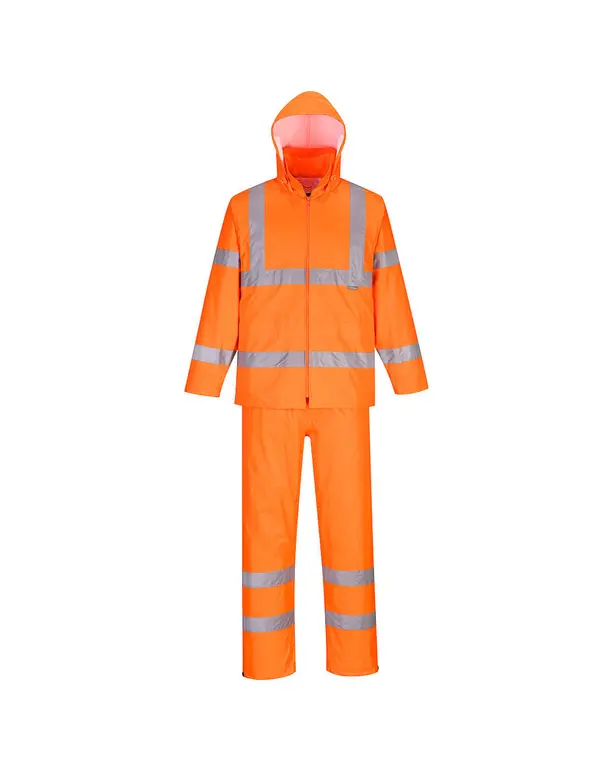 Opvouwbare regenoutfit met hoge zichtbaarheid