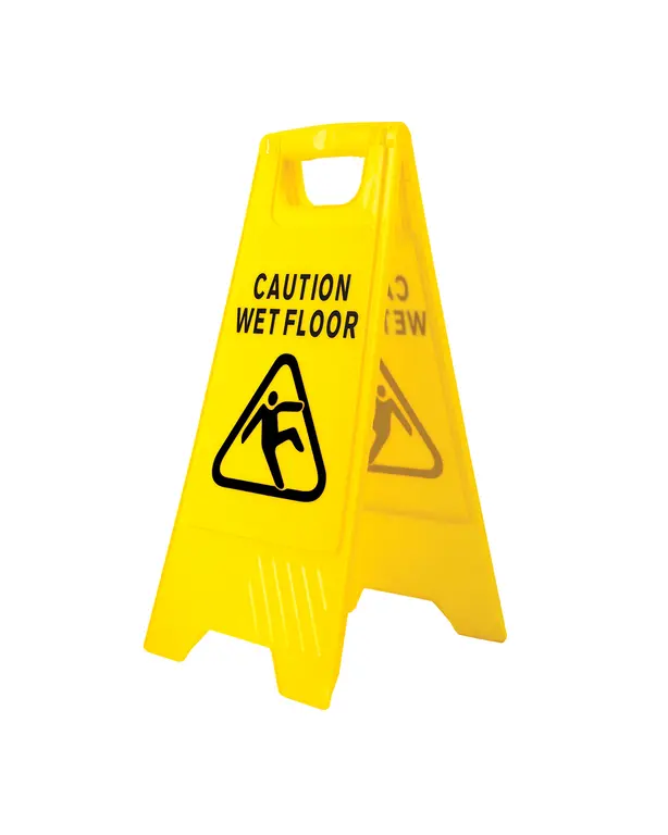 Waarschuwingsbord voor natte vloeren