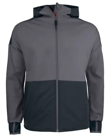 Sweatshirt aus zwei Materialien mit kontrastierender Kapuze