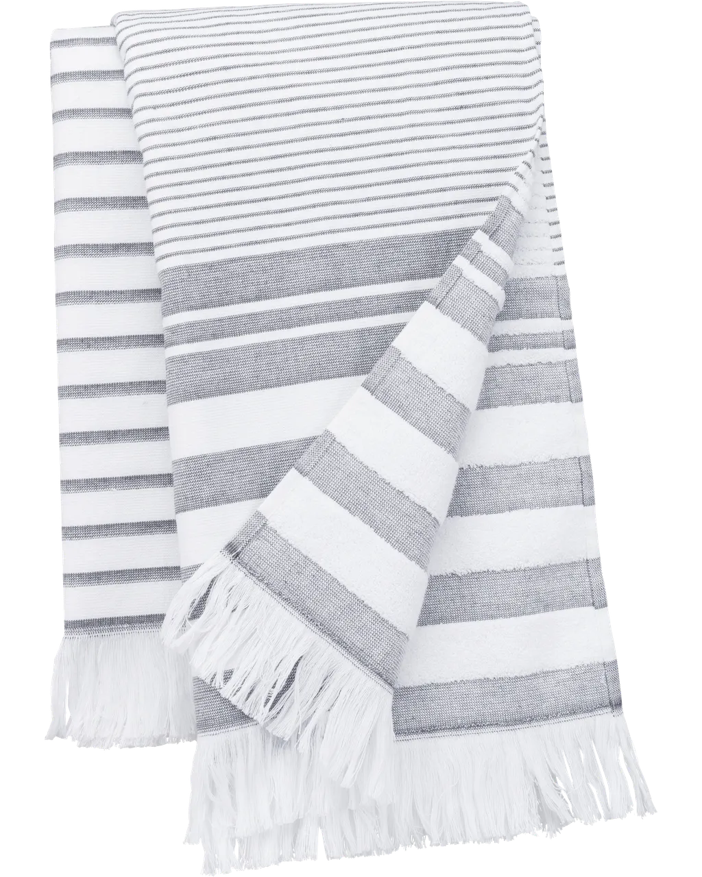 Gestreepte fouta met franjes