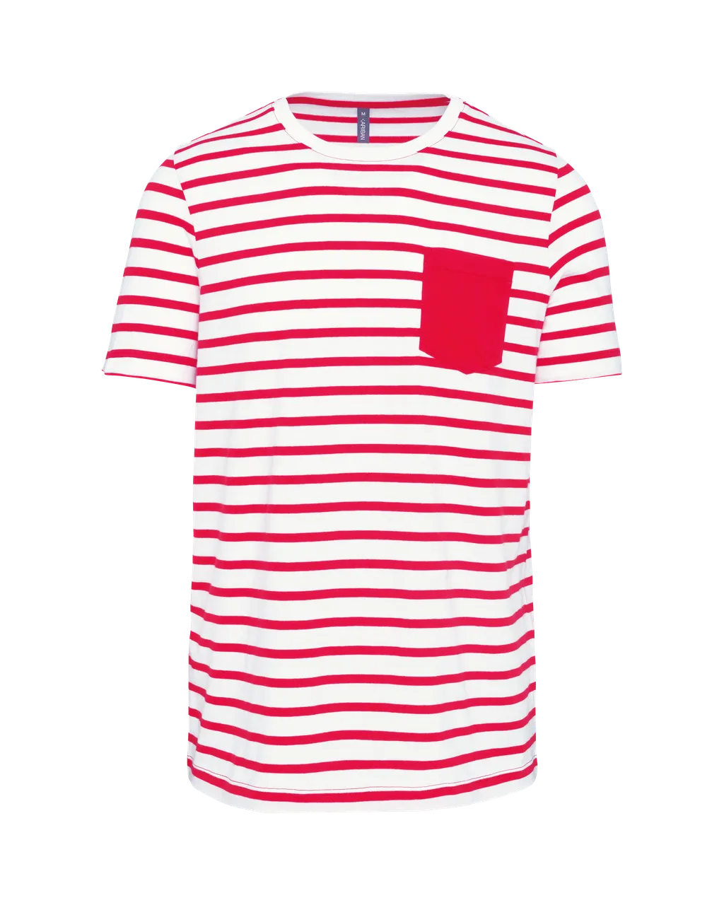 Striped Marine T-shirt with Pocket Short Sleeves