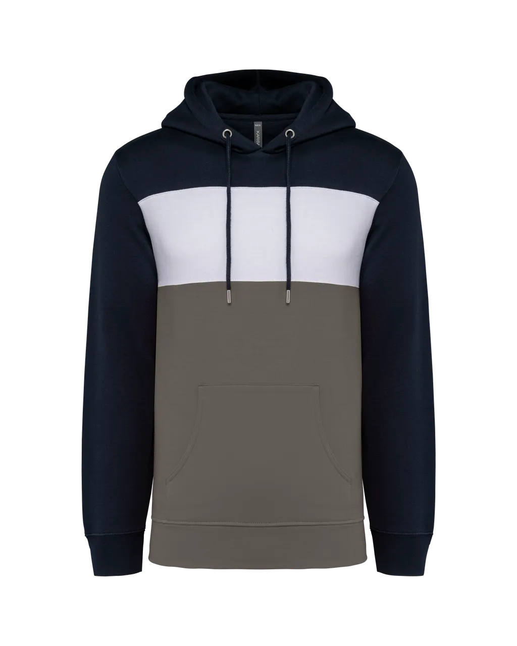 Dreifarbiger Kapuzenpullover