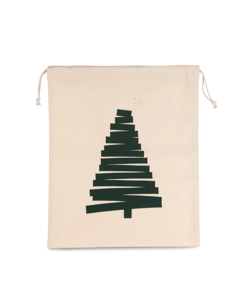 Baumwolltas mit Kordelzug Tannenbaum-Motiv