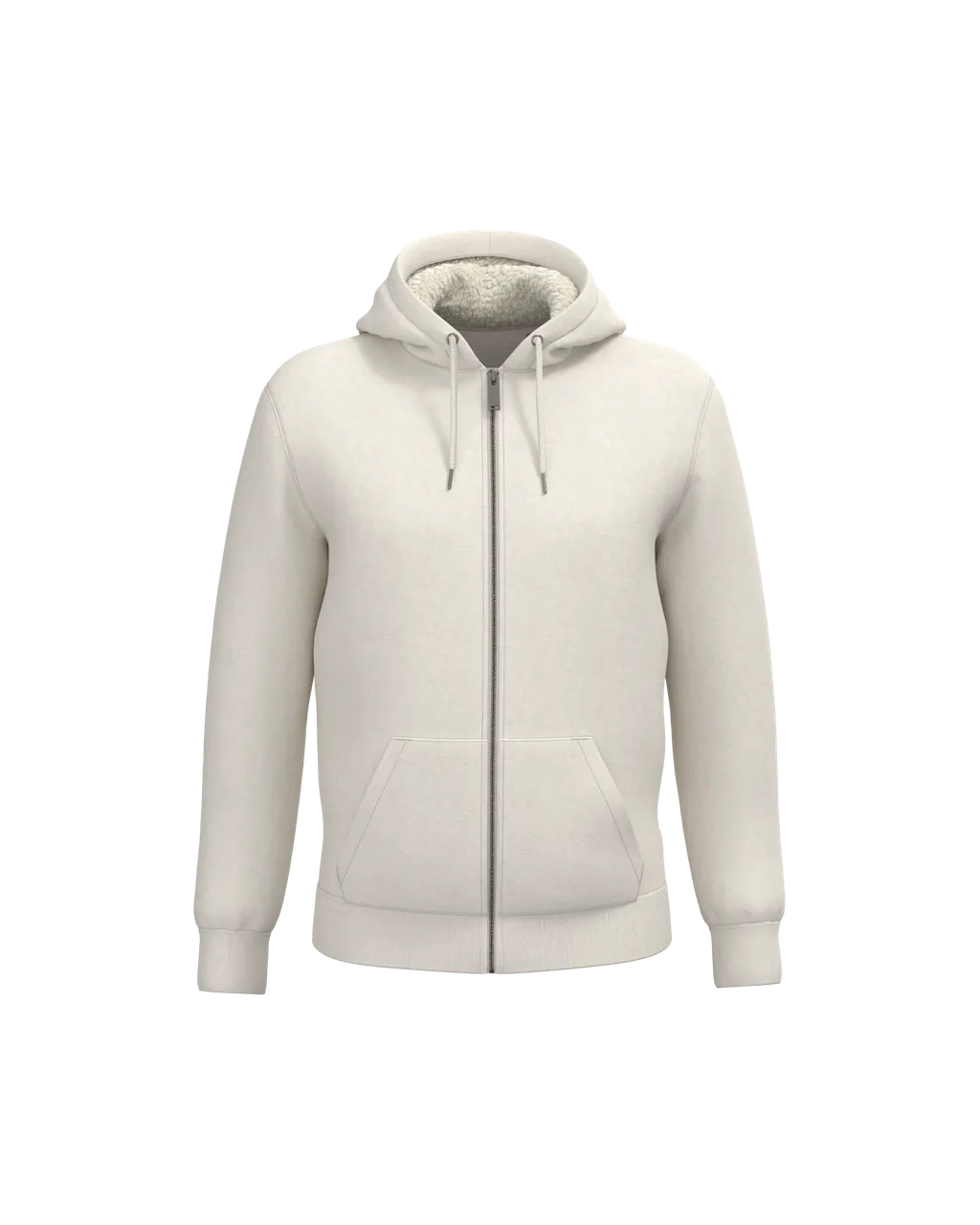 Eco-friendly zip sweatshirt with sherpa lining
