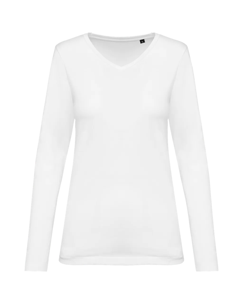 Supima® T-shirt met V-hals en lange mouwen