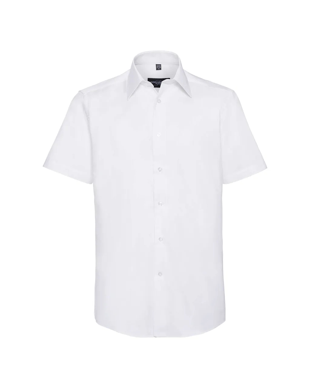 Fitted short-sleeve oxford shirt