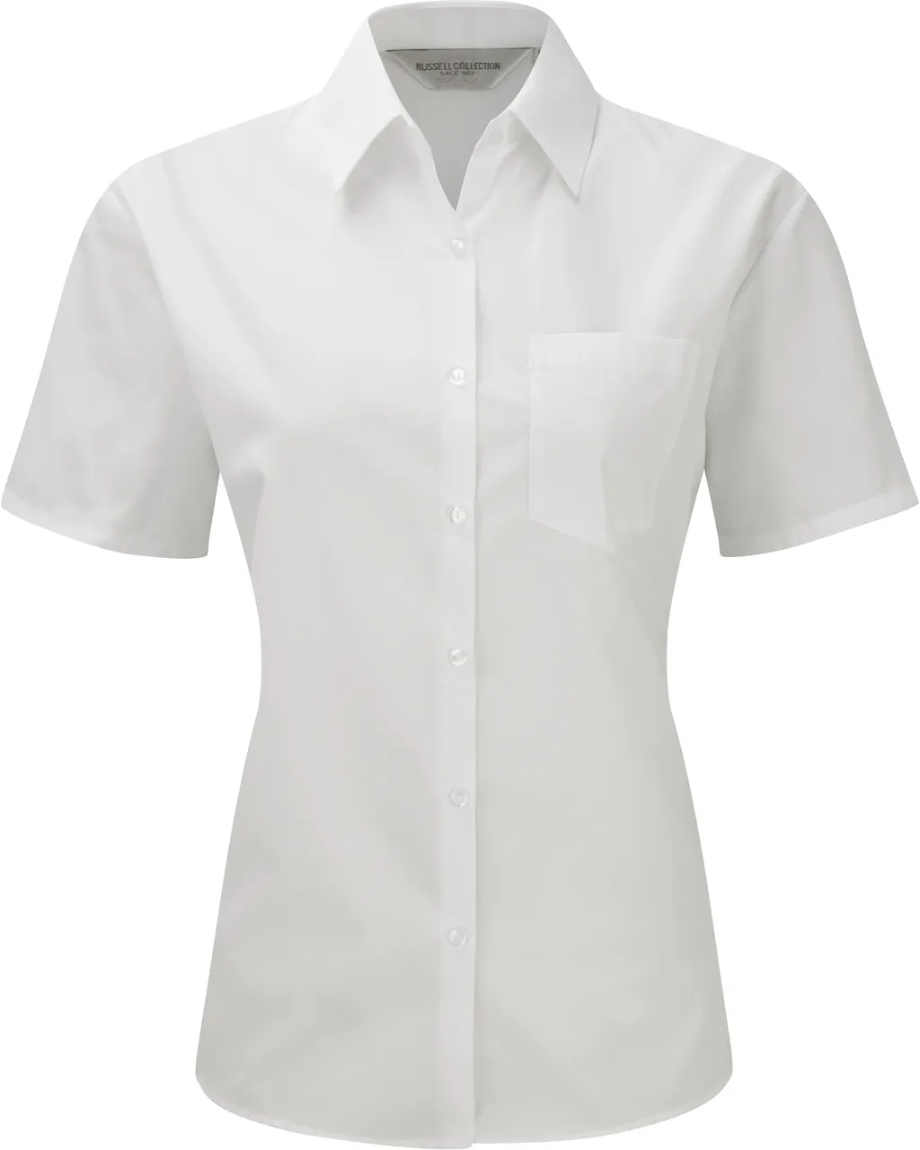 Short Sleeve Poplin Cotton Blend Shirt