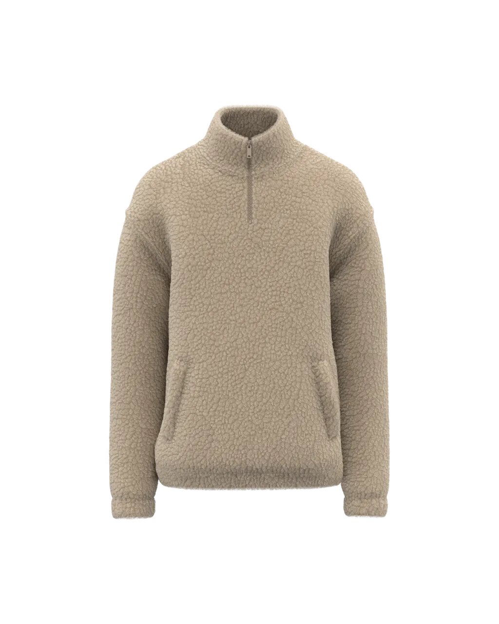 Sweatshirt 1/4 Zip mit fallenden Schultern aus Sherpa