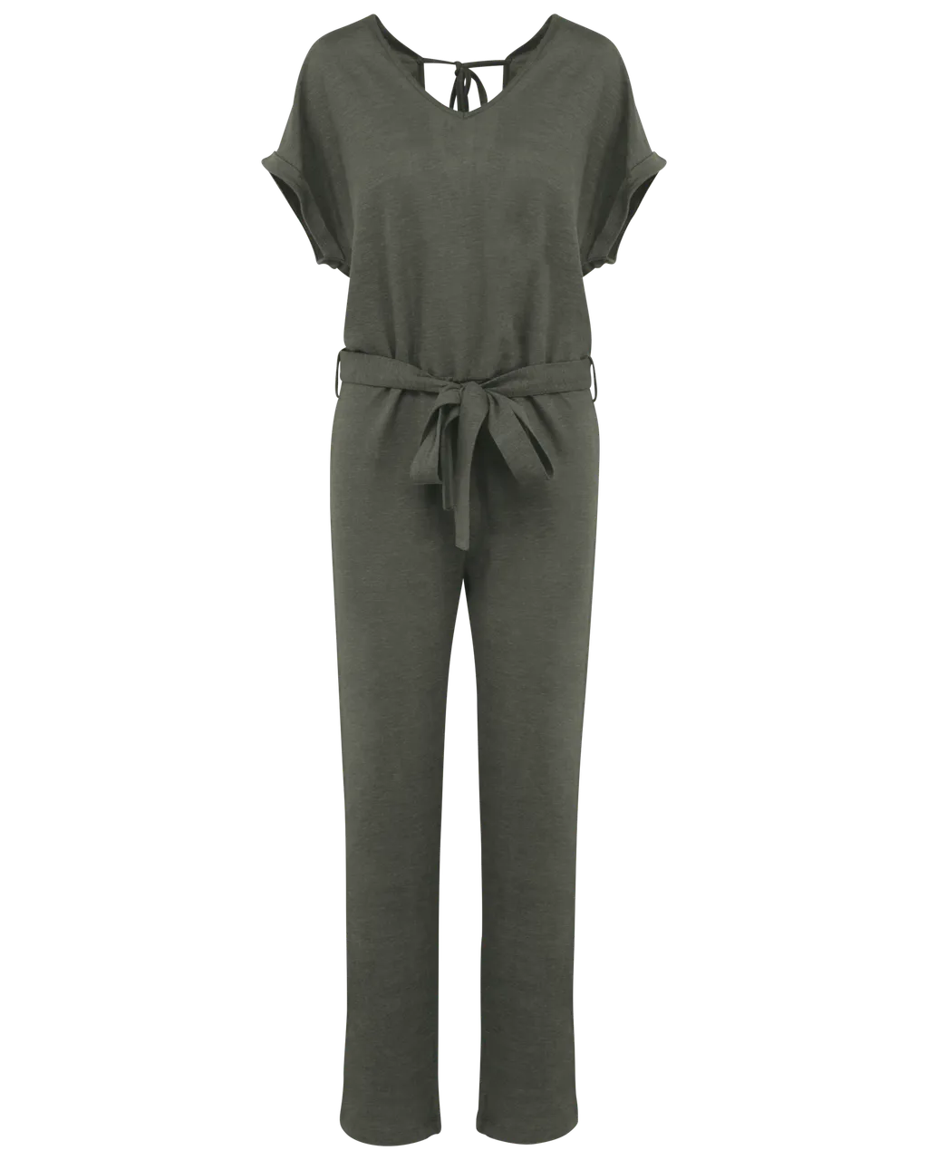 Short Sleeve Linen Jumpsuit