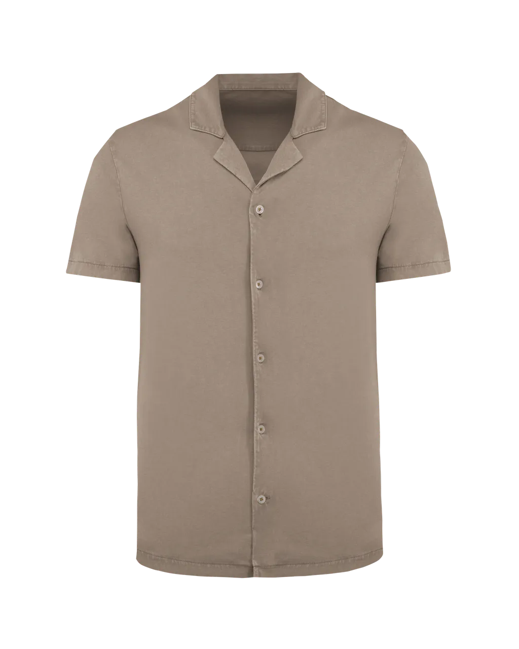 Eco-friendly Bowling Collar Shirt with Short Sleeves