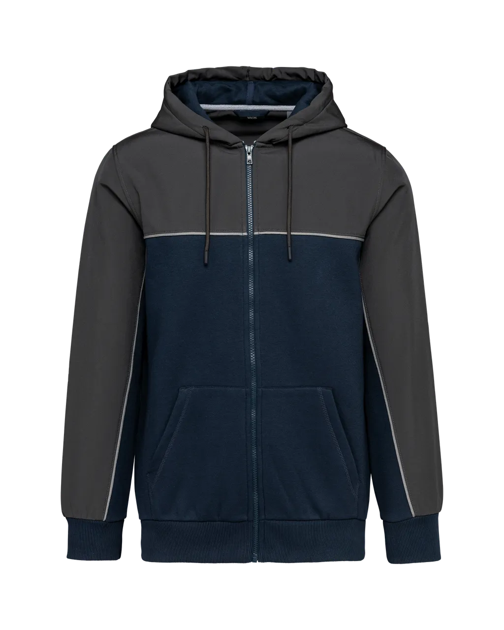 Bicolor fleece jack met capuchon en rits