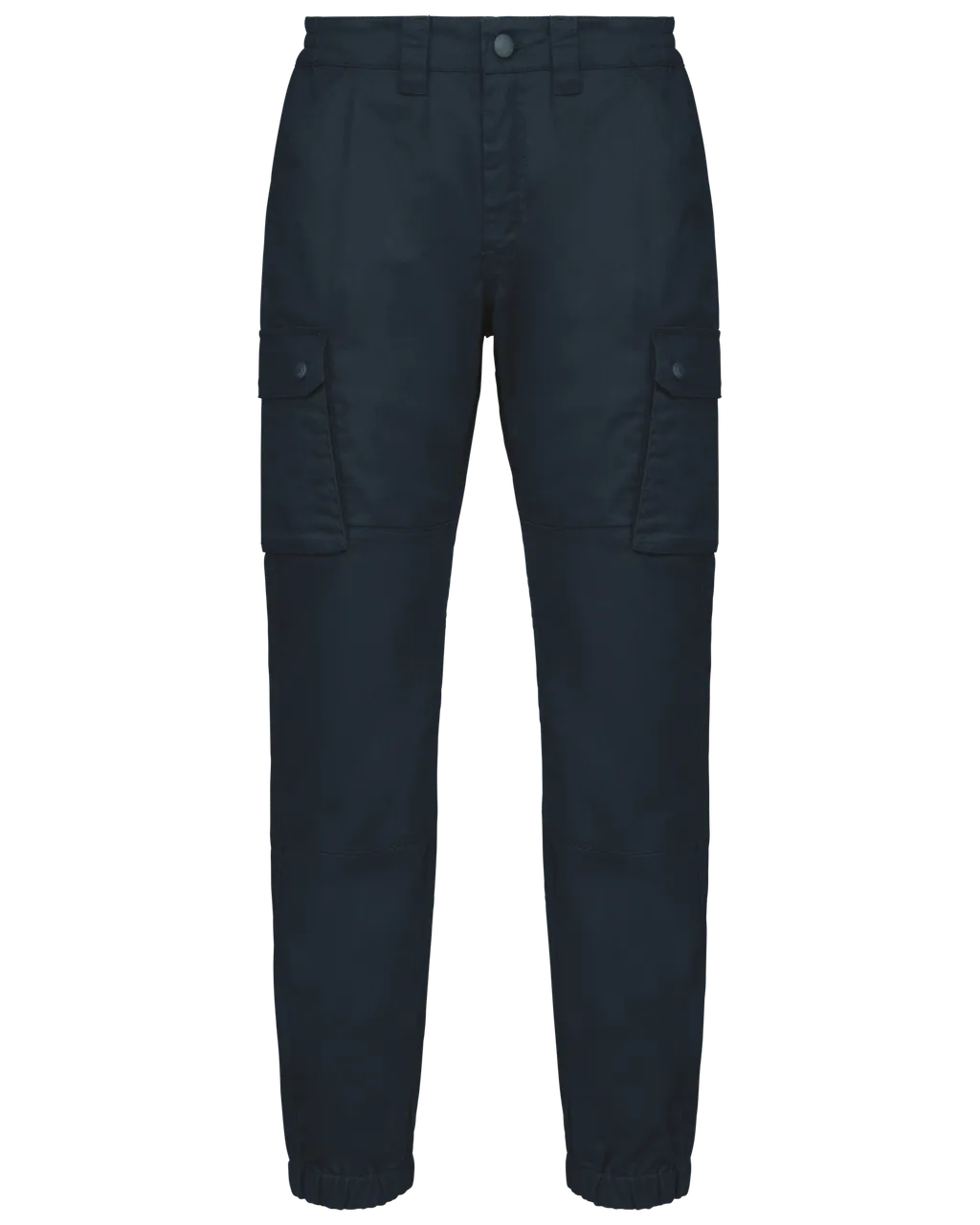 Cargo pants with elastic hem