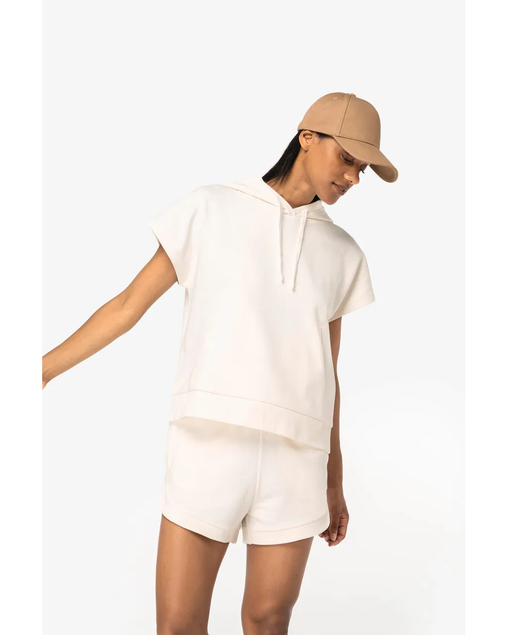 Oversized umweltfreundlicher Kapuzenpullover ohne Ärmel